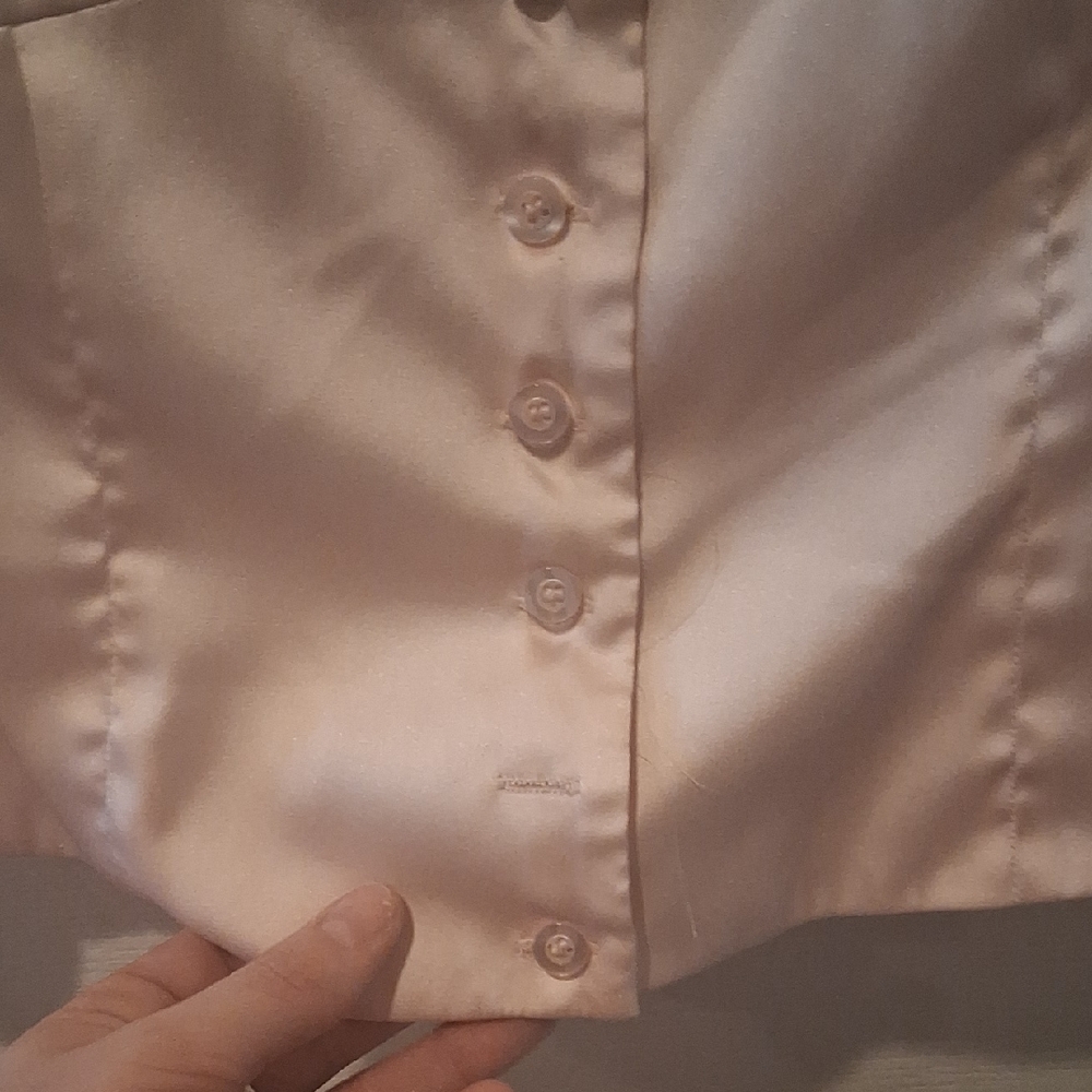 Forever 21 Ballet Pink Satin Button-Up Blouse - Picture 5 of 8